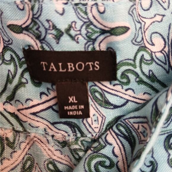 Talbots SZ XL Nantucket Linen Wide Leg Crop Pants & Matching Tank Oval Medallion - Picture 9 of 9